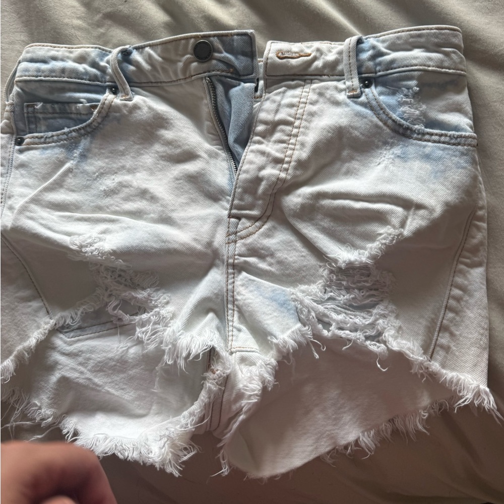 True Religion  White Denim Shorts